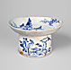 Bowl with High Stem with Mountain Landscape and Birds Design