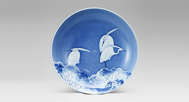 Dish with Heron Design 