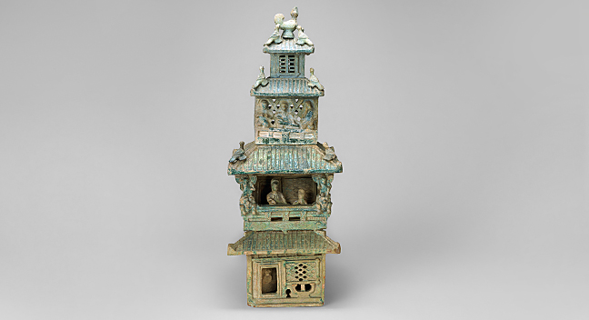 Four-storied Pavilion in Green Glaze