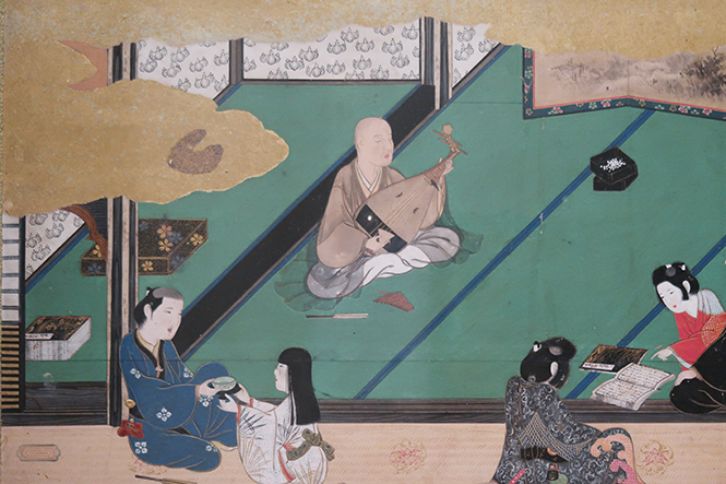 邸内遊楽図屏風（部分）