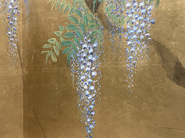 藤花図屏風(部分)