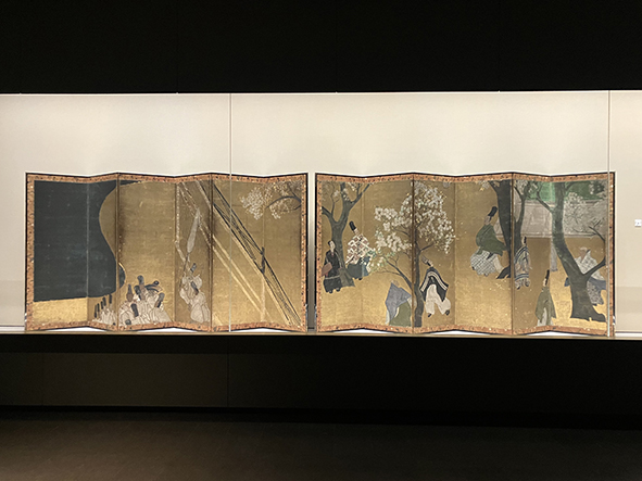 桜下蹴鞠図屏風